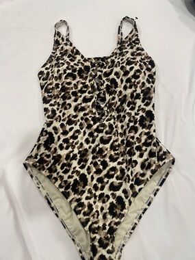 Bleu Rod Beattie Leopard Print One-Piece Swimsuit - Brown, Black, Cream